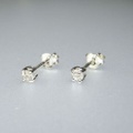 シルバー925 ジルコニアピアス ラウンド3mm 6-101