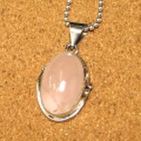 シルバー925 ローズクォーツ ハンドメイドペンダントトップ ST-186