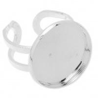 シルバーリング7　指輪ラウンド20mm　合金素材【メール便不可】ハンドメイド☆手作りアクセサリー ジュエリー グルーの土台【粘土グルーデコアクセサリーの土台】