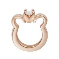 ジョニー＆ローバー/K18ゴールドベビーリング/ガールベア〜12文字まで刻印可能〜誕生石入り