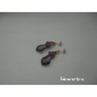 スワロフスキービーズ紫色のピアス