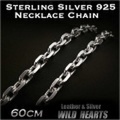 ネックレスチェーン　シルバー925　シルバーチェーン　特大アズキ　60cm(9mm) Men Sterling Silver 925 Necklace Chain Jewelry 23 5/8inch (ID nc2998r3)