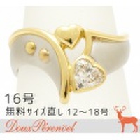 ハートダイヤ リング 16号 Pt900K18YG D:0.44 [ダイヤモンド 指輪]