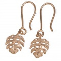 ハワイアンジュエリー / 2色のゴールドカラーから選ぶ14ｋゴールド モンステラフックピアス