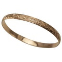 ハワイアンジュエリー 本格オーダーメイドゴールドバングル バレル しっかりした1.75mm厚 6mm　選べるデザインやゴールドカラー