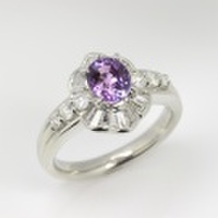 バイオレットサファイア 1.22ct リング・指輪 10.5 Pt900プラチナ 中央宝石鑑別書 【中古】 (254001)