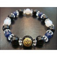 パワーストーン京屋オリジナル/戦国武将家紋！上杉謙信「竹に飛び雀」12mm 天然石ブレスレット/成功への導きの石・悪霊から身を守る石・家庭円満【伏見の京屋】