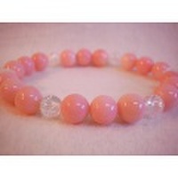 ピンクオパール・クラック水晶・ブレスレット