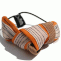 ブランド-Jennifer Ouelletteヘアアクセサリー◆グログランリボンストライプヘアゴム＆ブレスレット◆オレンジmix