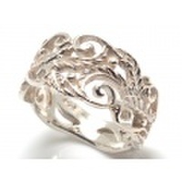 リーフ×アラベスクモチーフ・シルバーピンキーリング/r016