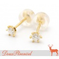 一粒ダイヤ ピアス K18YG D:0.07 D:0.07 新品 [ダイヤモンド 18金イエローゴールド シンプル]