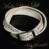 英字ブレスレット ベルトタイプ ホワイト acbretc01【コスプレ衣装雑貨】