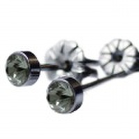 金属アレルギー対応 FDAピアス【ブラックダイヤ】