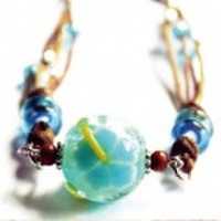 蛍石入りブレスレット/ハイビスカス