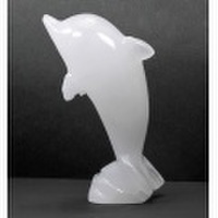 限定!珍品!ホワイトカルサイトの白イルカ(ベルーガ) 《クリアtype》 【天然石・パワーストーン】