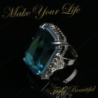 指輪 カットデザイン 水色 acrgstn02【コスプレ衣装雑貨】