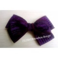 紫色バレッタ　Grace グレース　上品な光沢と立体感のあるリボン