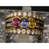 新着値下げ【K18YGイエローゴールド】指輪 リング サファイア1.57ｃｔ ダイヤ1.27ｃｔ 10.0ｇ 12.5号 レディース 01156-0