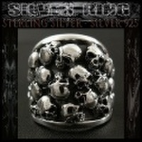 送料無料！シルバーリング リング 指輪 ドクロ 髑髏 スカル シルバー925 Silver Ring Skull　(ID sr0787r64)