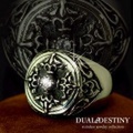 大人仕様でシニア世代にもお勧めのアクセサリー！ジュエリーステンレス製 [無垢 316L] DUAL∞DESTINY（SHIELD）メンズリング