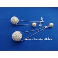 淡水編込みパールのシルバーピアス