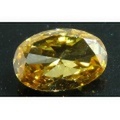 天然イエローダイヤモンド ルース 0.117ct, Fancy Intense Orangy Yellow ( ファンシー・インテンス・オレンジー・イエロー ) 【 平べったいダイヤです。 】 【 送料無料 】