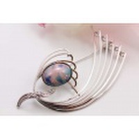 有田焼ブローチ ピンクブルー