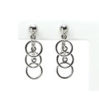 COCCOセレクトジュエリー/3つの輪が繊細に揺れる地金ねじ式イヤリング