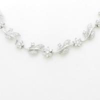 K18WG／PT フラワー ダイヤモンドネックレス