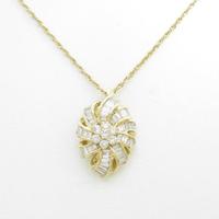 K18YG フラワー ダイヤモンドネックレス