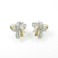 PT／K18YG リボン ダイヤモンドイヤリング