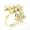 750YG フラワー ダイヤモンドリング