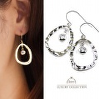 イヤリング　キュービックジルコニア　ニッケルフリ　ドロップ　オーバル　イヤリング　シンプル　一粒　キュービックジルコニア　フック　ピアス　レディース　ジュエリー　プレゼント　大人可愛い　上品　ゴールド　シルバー