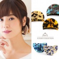 バンスクリップ　小　バンスクリップ　ハーフムーン　べっ甲バンスクリップ　大人可愛いべっ甲バンスクリップ　ヘアアクセサリー　レディース　ヘアアクセサリー　べっ甲　バンスクリップ　トレンド　半月型バンスクリップ　バンスクリップ　大人可愛い　プレゼント