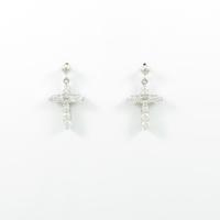PT クロス ダイヤモンドピアス