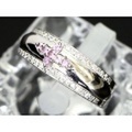 【K18WG ホワイトゴールド】指輪 リング ピンクサファイア0.19ct ダイヤ0.33ct 7.3ｇ 19.5号 レディース 11190-0