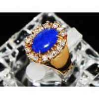 ☆誕生石12月新着【K18YG イエローゴールド】 指輪 リング ラピス ダイヤモンド 9.2ｇ 10.5号 レディース 11418-0