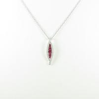 K18WG ルビーネックレス