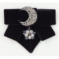 ムーンモチーフベルベットリボンブローチ