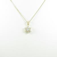 K18YG フラワー ダイヤモンドネックレス