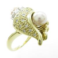 K18YG／PT／K18PG シェル アコヤパールリング