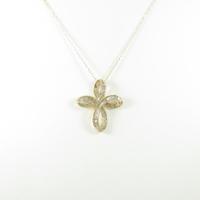 K18YG クロス ダイヤモンドネックレス