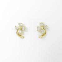 K18YG クローバー ダイヤモンドピアス