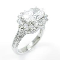 プラチナダイヤモンドリング 2．050ct・E・I1・オーバルカット