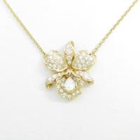 K18YG フラワー ダイヤモンドネックレス