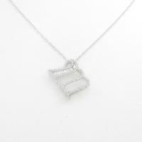 K18WG イニシャルM ダイヤモンドネックレス