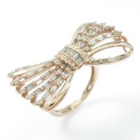 K18PG リボン ダイヤモンドリング