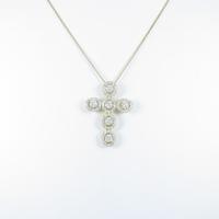 K18YG クロス ダイヤモンドネックレス