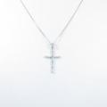 K18WG クロス ダイヤモンドネックレス