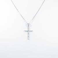 K18WG クロス ダイヤモンドネックレス